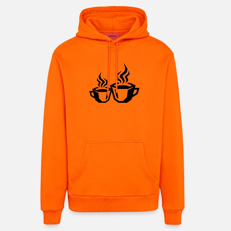 Symbole du café Café - Sweat à capuche bio décontracté fabriqué en UE - SUNSET ORANGE