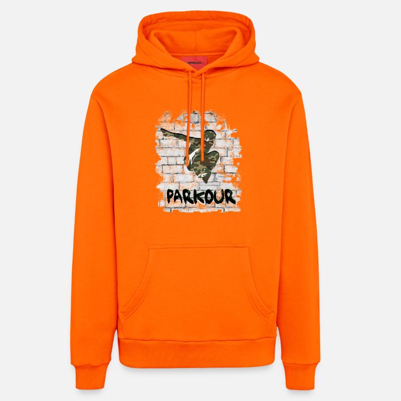 Parkour - Sweat à capuche bio décontracté fabriqué en UE - SUNSET ORANGE