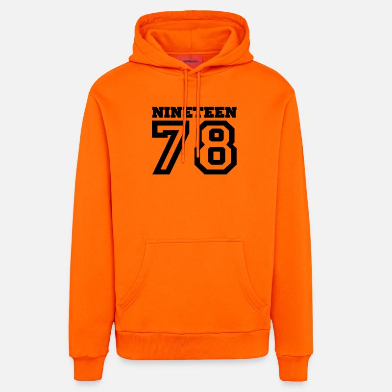 1978 - Sweat à capuche bio décontracté fabriqué en UE - SUNSET ORANGE