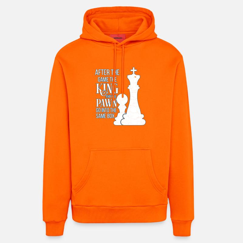 échecs - Sweat à capuche bio décontracté fabriqué en UE - SUNSET ORANGE