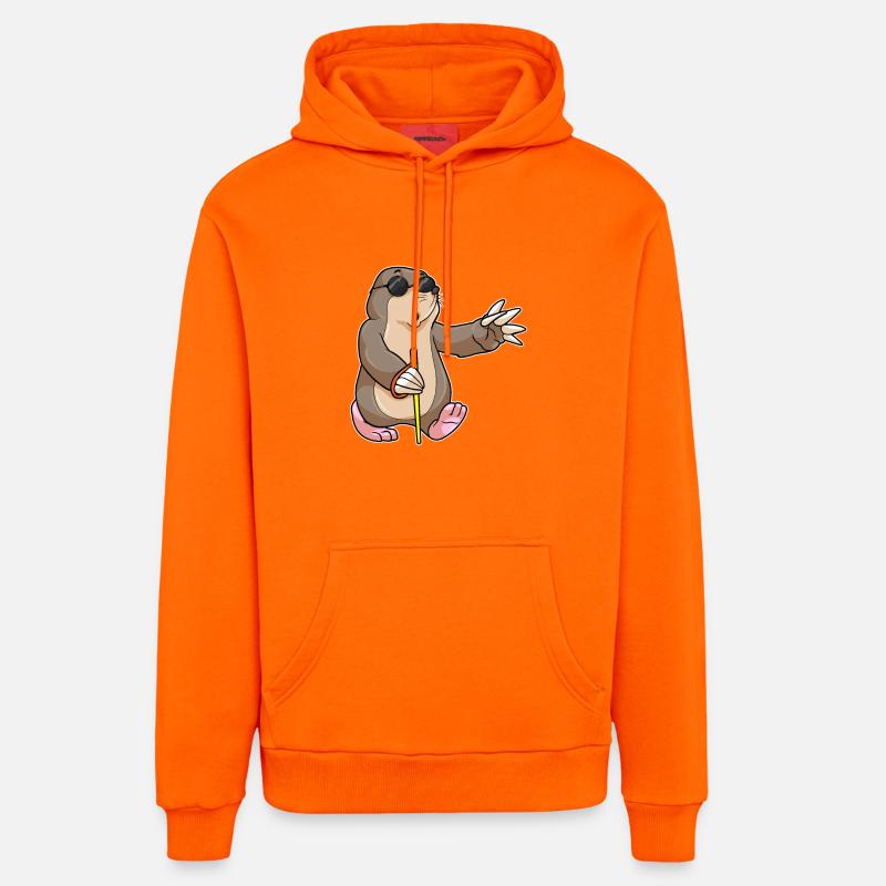 Mole Blind Drôle - Sweat à capuche bio décontracté fabriqué en UE - SUNSET ORANGE