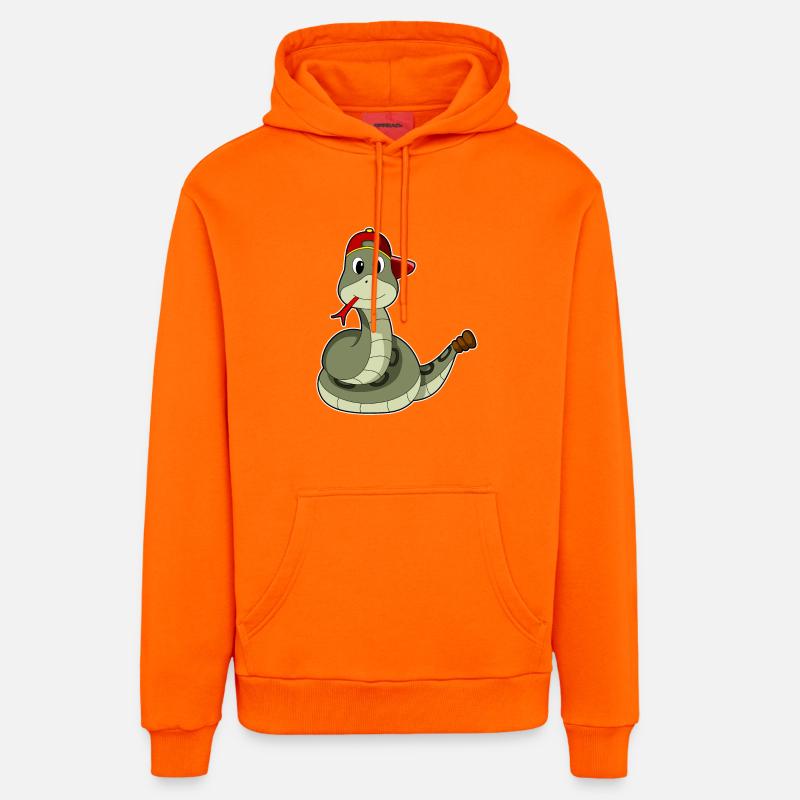 Serpent avec casquette - Sweat à capuche bio décontracté fabriqué en UE - SUNSET ORANGE