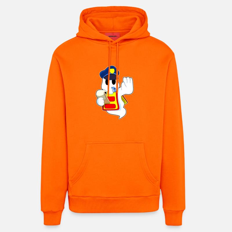 de policier avec sifflet - Sweat à capuche bio décontracté fabriqué en UE - SUNSET ORANGE
