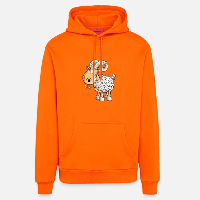 Happy Widder I Schafbock I Schaf - Organic Relaxed Hoodie Made in EU - SUNSET ORANGE