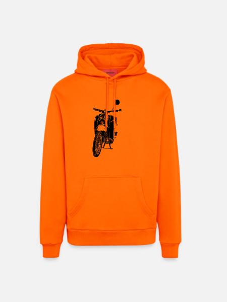 Schwalbe Moped - Organic Relaxed Hoodie Made in EU - SUNSET ORANGE