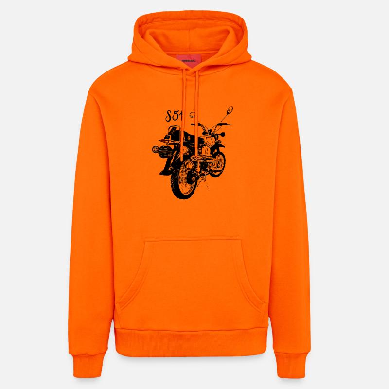 S51 - Sweat à capuche bio décontracté fabriqué en UE - SUNSET ORANGE