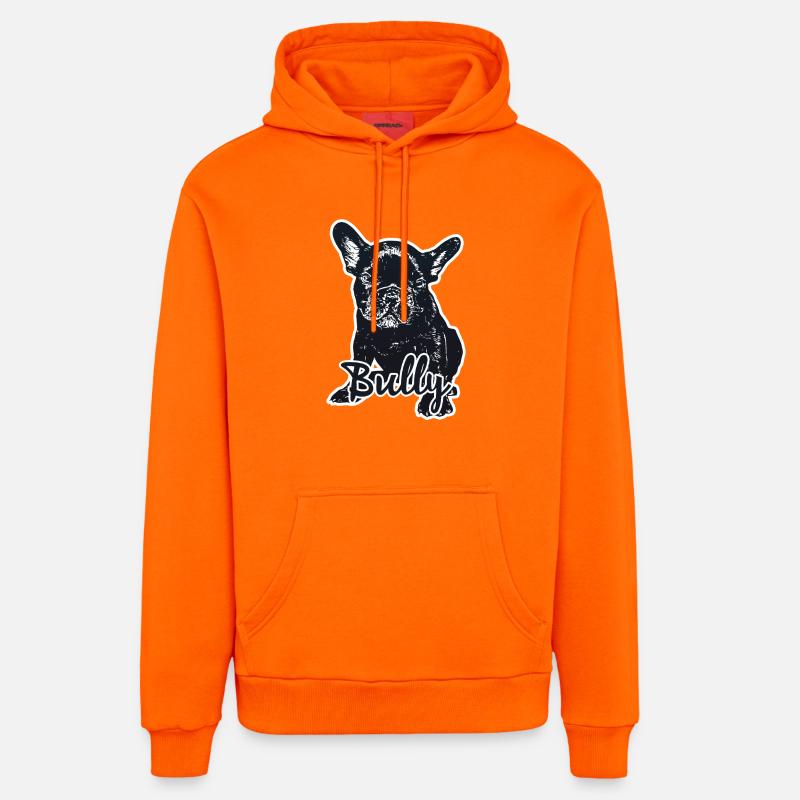 Bully black français bulldog chiot - Sweat à capuche bio décontracté fabriqué en UE - SUNSET ORANGE