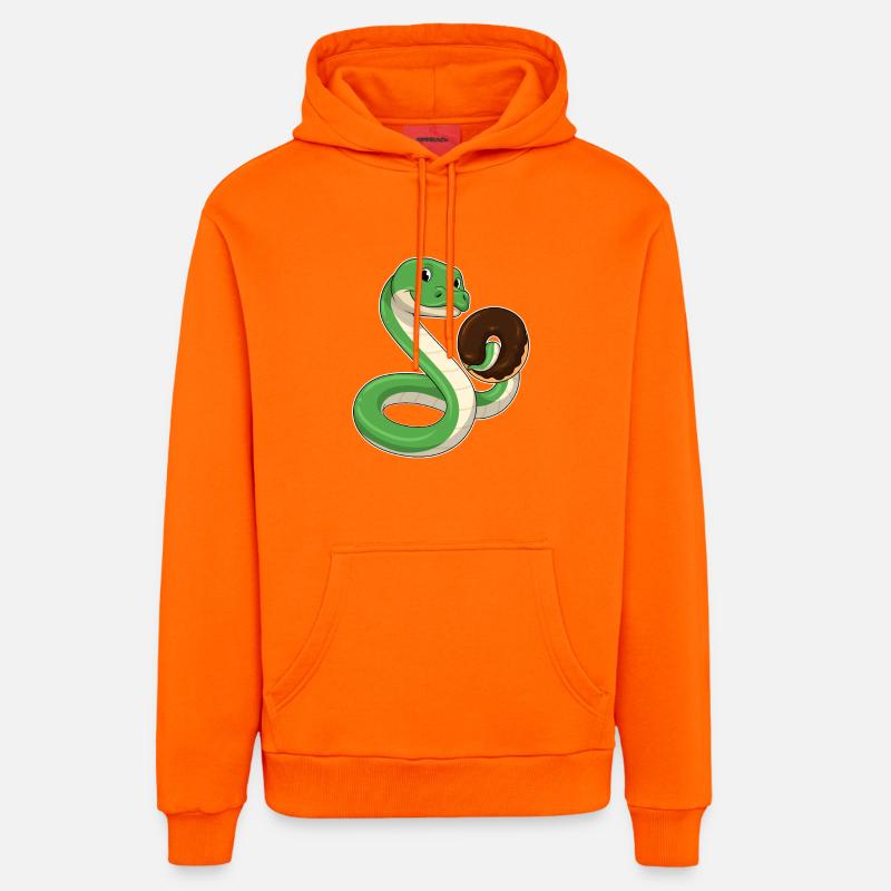 Serpent avec beignet - Sweat à capuche bio décontracté fabriqué en UE - SUNSET ORANGE