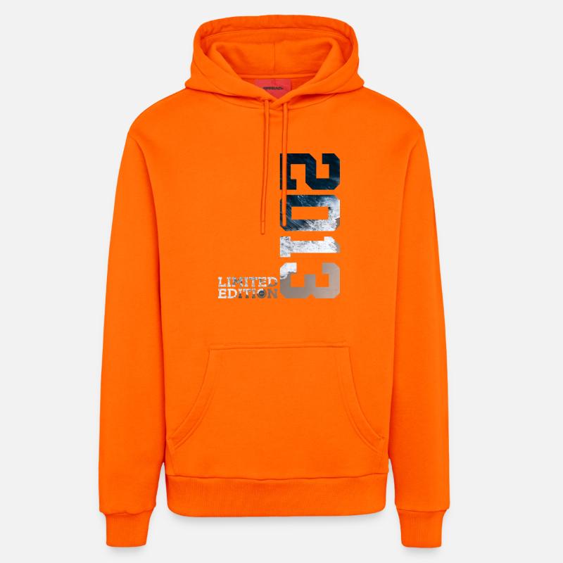 13E ANNIVERSAIRE ÉDITION LIMITÉE 2013 - Sweat à capuche bio décontracté fabriqué en UE - SUNSET ORANGE