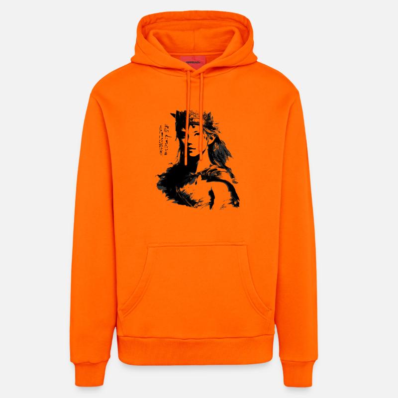 Princesse guerrière japonaise - Sweat à capuche bio décontracté fabriqué en UE - SUNSET ORANGE