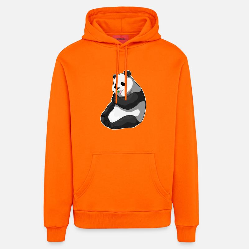 Sucette panda - Sweat à capuche bio décontracté fabriqué en UE - SUNSET ORANGE