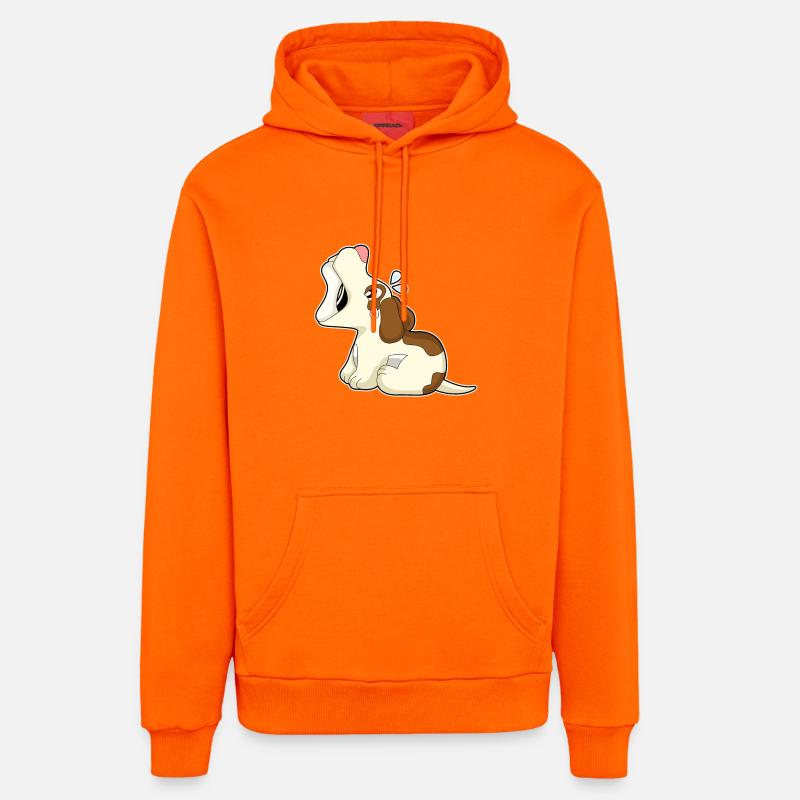 Os de chien - Sweat à capuche bio décontracté fabriqué en UE - SUNSET ORANGE
