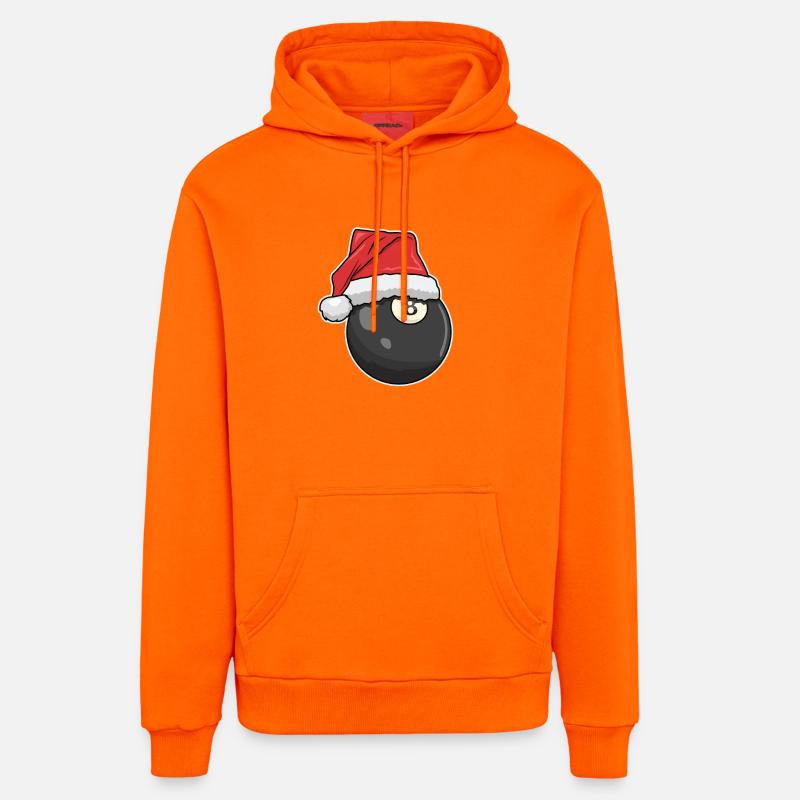 Billard de Noël - Sweat à capuche bio décontracté fabriqué en UE - SUNSET ORANGE