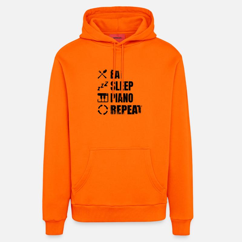 Manger dormir Piano Répéter - Sweat à capuche bio décontracté fabriqué en UE - SUNSET ORANGE