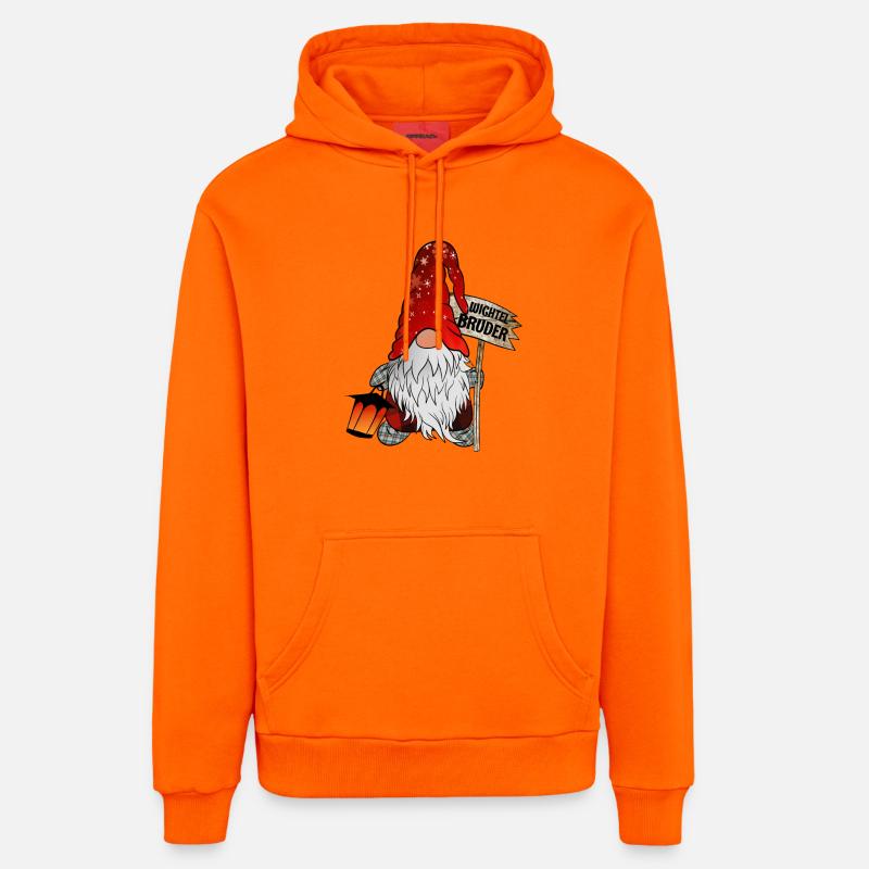 Frère lutin de Noël - Sweat à capuche bio décontracté fabriqué en UE - SUNSET ORANGE