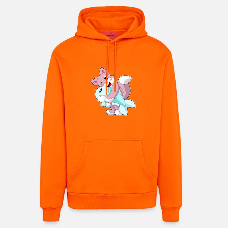 Poisson-chat - Sweat à capuche bio décontracté fabriqué en UE - SUNSET ORANGE