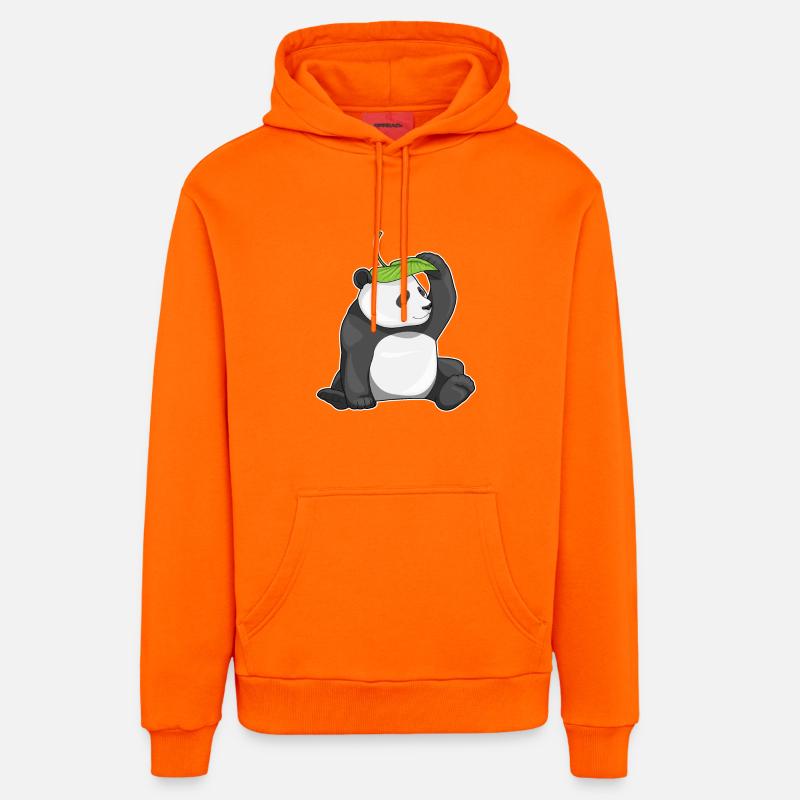 Panda Leaf - Sweat à capuche bio décontracté fabriqué en UE - SUNSET ORANGE