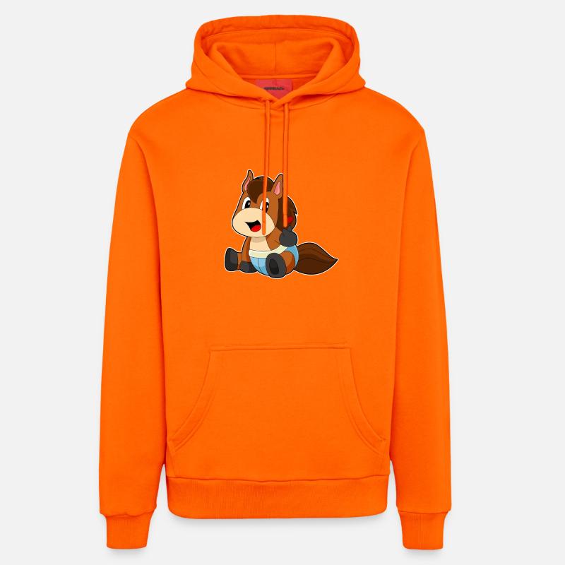 Bébé cheval - Sweat à capuche bio décontracté fabriqué en UE - SUNSET ORANGE