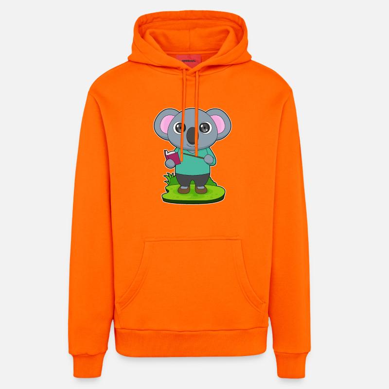 Koala Teacher Pointer - Sweat à capuche bio décontracté fabriqué en UE - SUNSET ORANGE