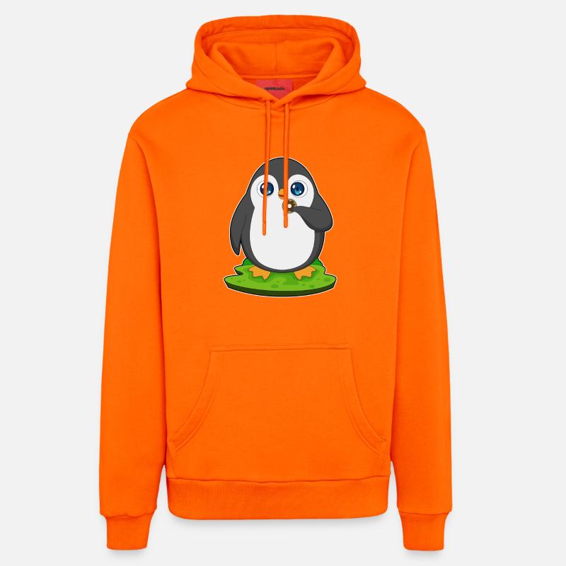 Donut pingouin - Sweat à capuche bio décontracté fabriqué en UE - SUNSET ORANGE