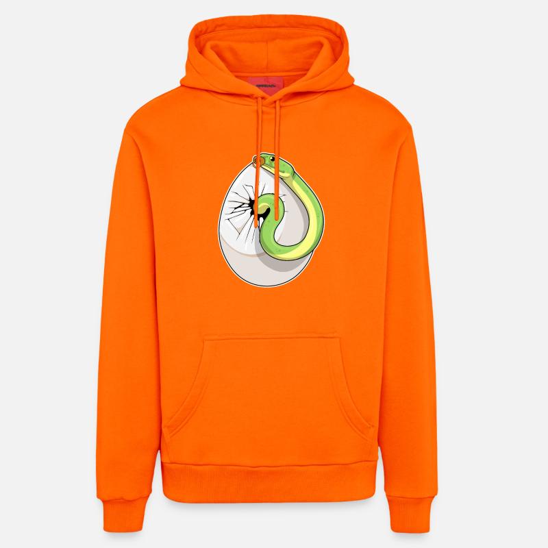 Sucette d’oeuf de serpent - Sweat à capuche bio décontracté fabriqué en UE - SUNSET ORANGE