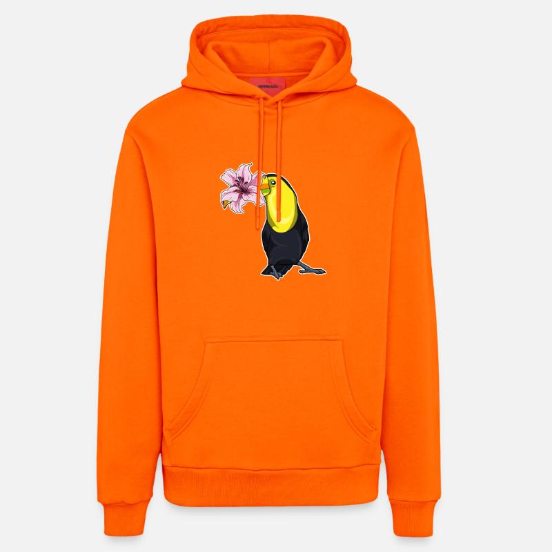 Lys toucan - Sweat à capuche bio décontracté fabriqué en UE - SUNSET ORANGE