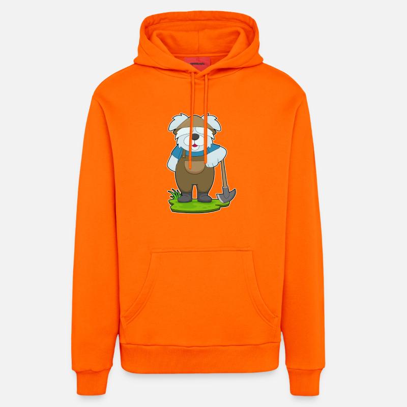 Pioche éleveuse de chiens - Sweat à capuche bio décontracté fabriqué en UE - SUNSET ORANGE