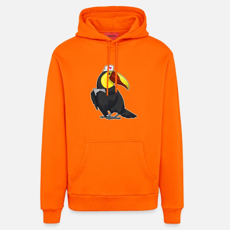 Bloc-notes de Toucan Nurse - Sweat à capuche bio décontracté fabriqué en UE - SUNSET ORANGE