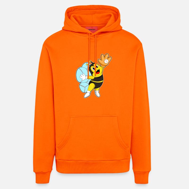 Gant de baseball Bee Baseball - Sweat à capuche bio décontracté fabriqué en UE - SUNSET ORANGE