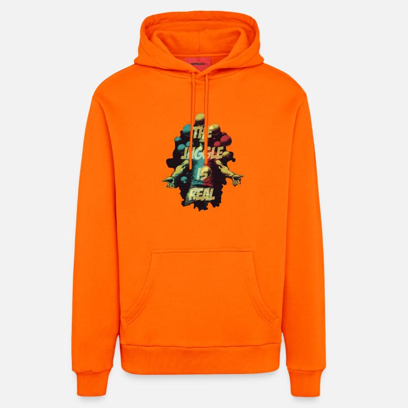 Jongleur avec lettrage - Sweat à capuche bio décontracté fabriqué en UE - SUNSET ORANGE
