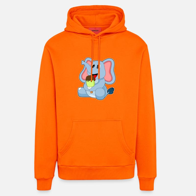 Popsicles d’éléphant - Sweat à capuche bio décontracté fabriqué en UE - SUNSET ORANGE