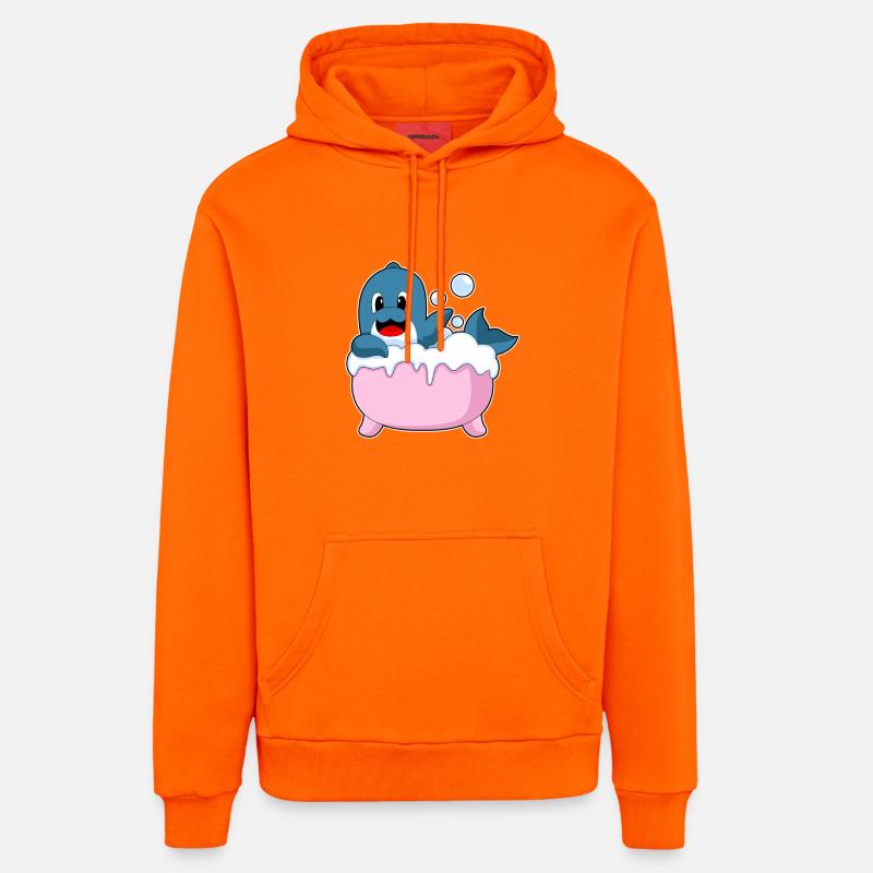 Baignoire dauphin - Sweat à capuche bio décontracté fabriqué en UE - SUNSET ORANGE