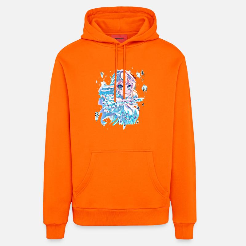 Princesse des glaces - Sweat à capuche bio décontracté fabriqué en UE - SUNSET ORANGE