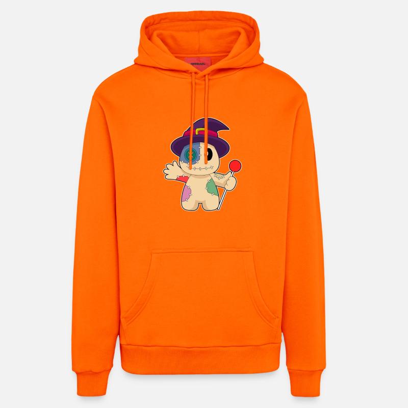 Poupée vaudou Halloween - Sweat à capuche bio décontracté fabriqué en UE - SUNSET ORANGE