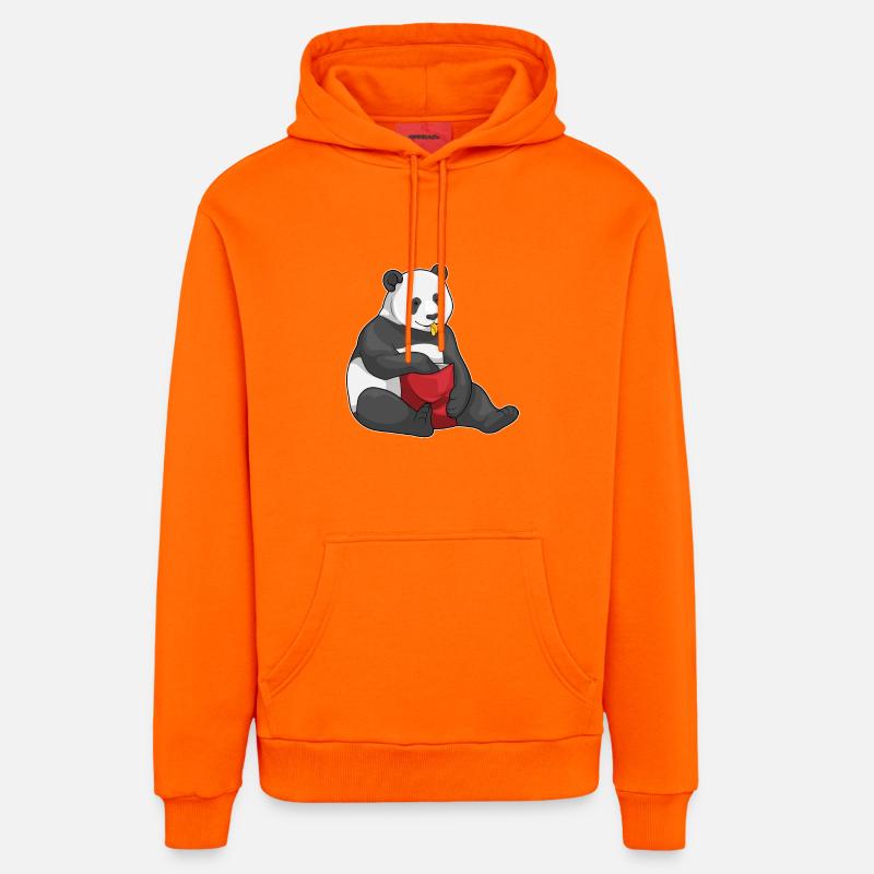 Panda Chips Sac à puces - Sweat à capuche bio décontracté fabriqué en UE - SUNSET ORANGE
