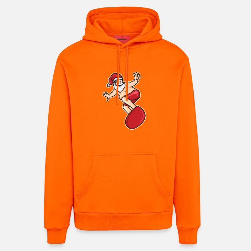 Père Noël surfeur - Sweat à capuche bio décontracté fabriqué en UE - SUNSET ORANGE
