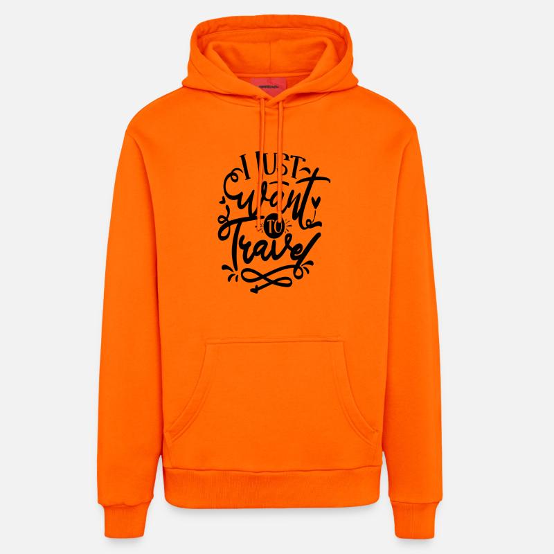 Je veux juste voyager - Sweat à capuche bio décontracté fabriqué en UE - SUNSET ORANGE