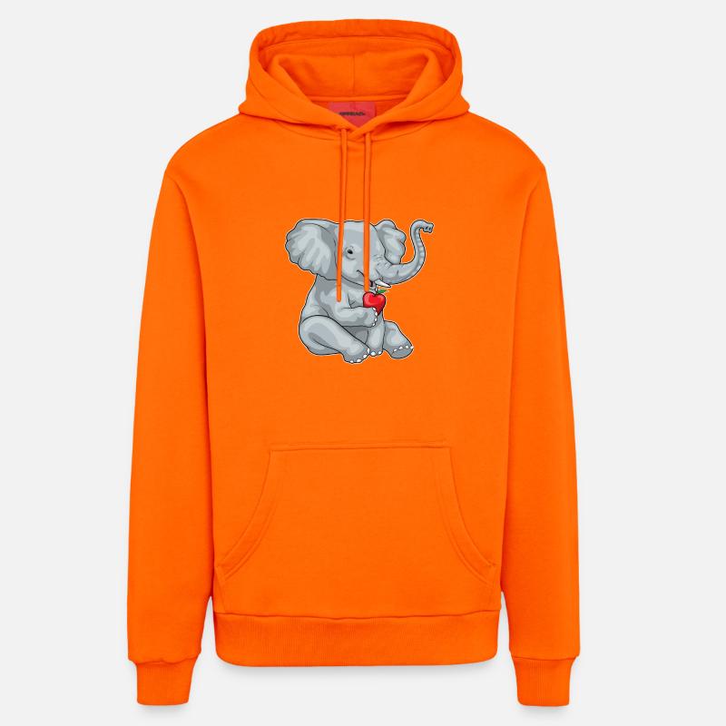 Pomme éléphant - Sweat à capuche bio décontracté fabriqué en UE - SUNSET ORANGE