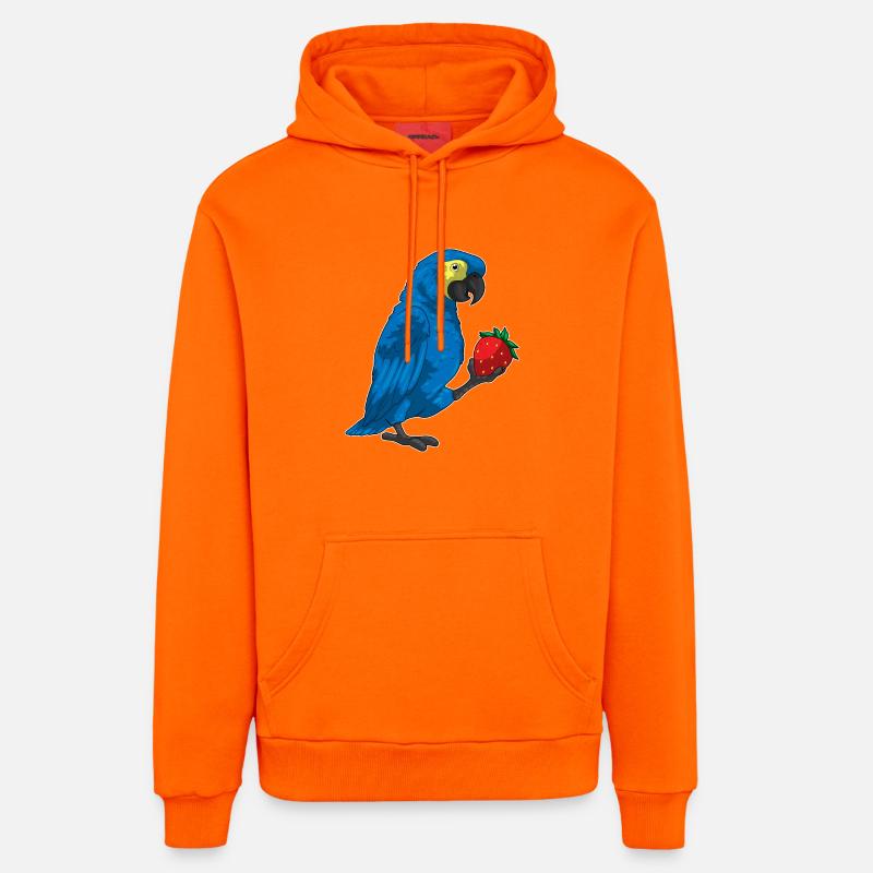 Perroquet Fraise Fruit - Sweat à capuche bio décontracté fabriqué en UE - SUNSET ORANGE