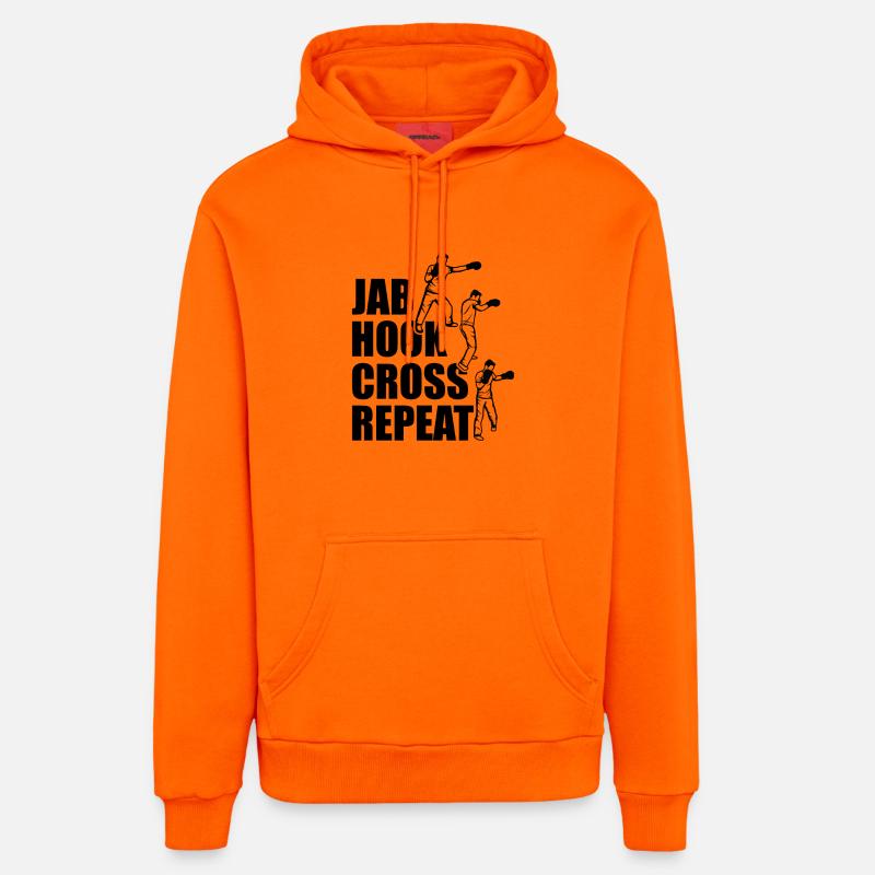 Techniques de boxe - Sweat à capuche bio décontracté fabriqué en UE - SUNSET ORANGE