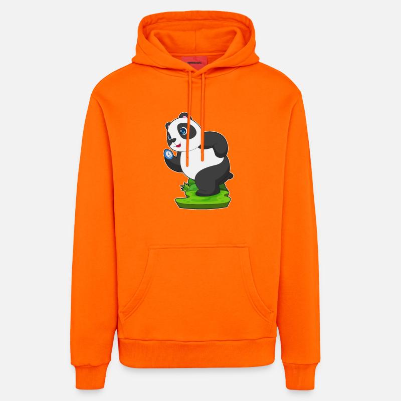 Panda Jogger Chronomètre Jogging - Sweat à capuche bio décontracté fabriqué en UE - SUNSET ORANGE