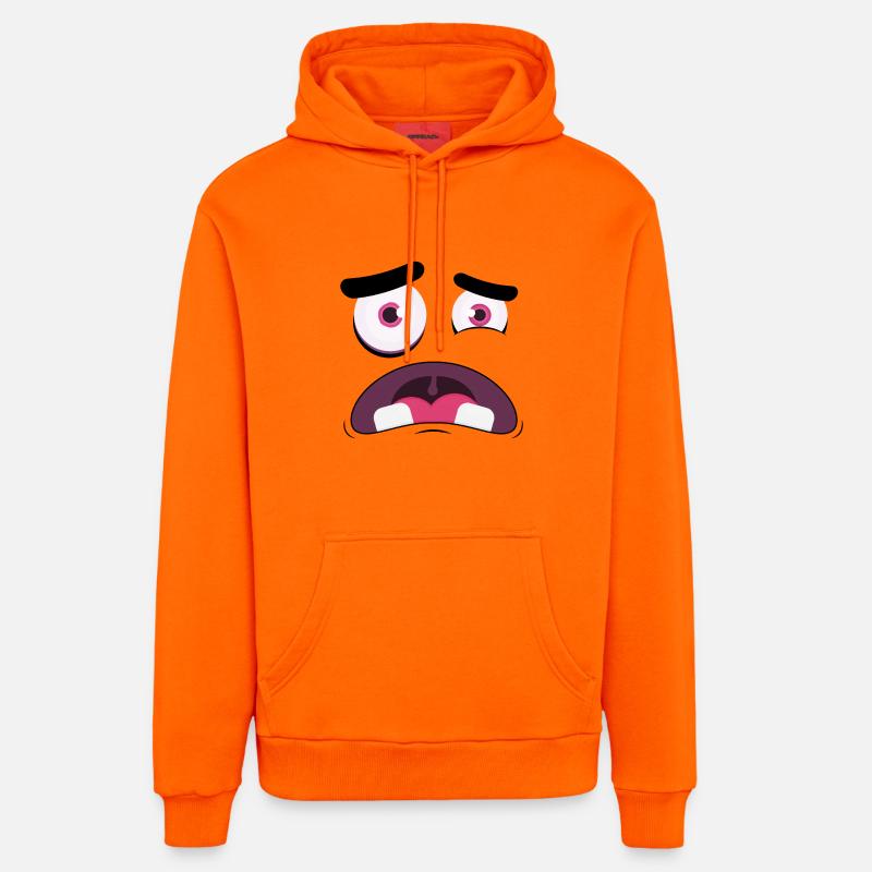 Visage de monstre - Sweat à capuche bio décontracté fabriqué en UE - SUNSET ORANGE