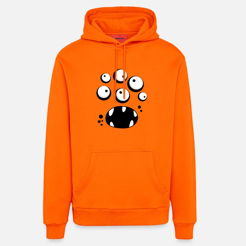Visage de monstre - Sweat à capuche bio décontracté fabriqué en UE - SUNSET ORANGE