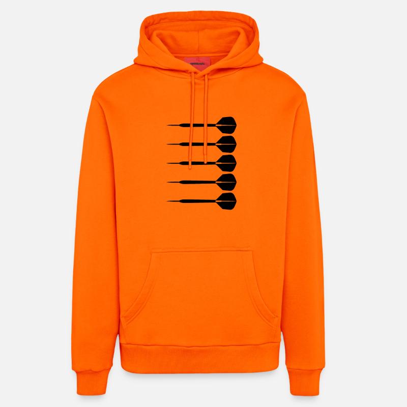 Dessin de fléchettes - Sweat à capuche bio décontracté fabriqué en UE - SUNSET ORANGE