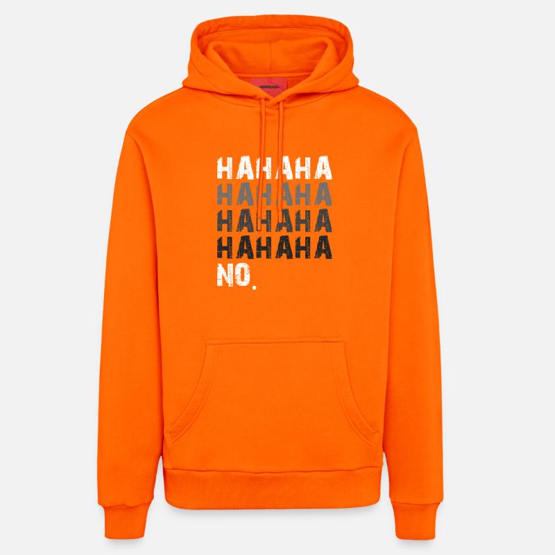 hahaha pas drôle - Sweat à capuche bio décontracté fabriqué en UE - SUNSET ORANGE
