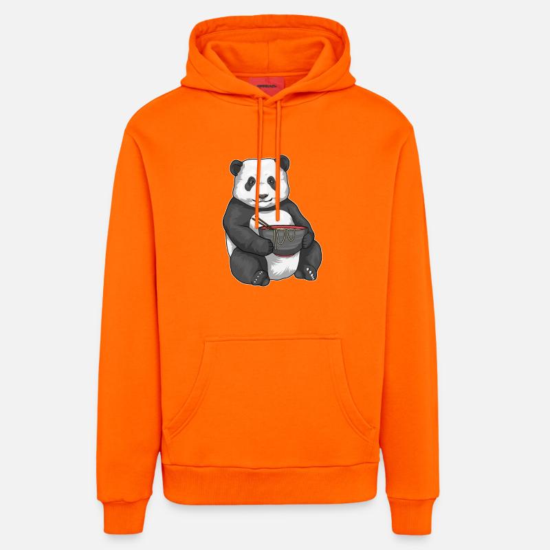 Panda Bowl Ramen - Sweat à capuche bio décontracté fabriqué en UE - SUNSET ORANGE