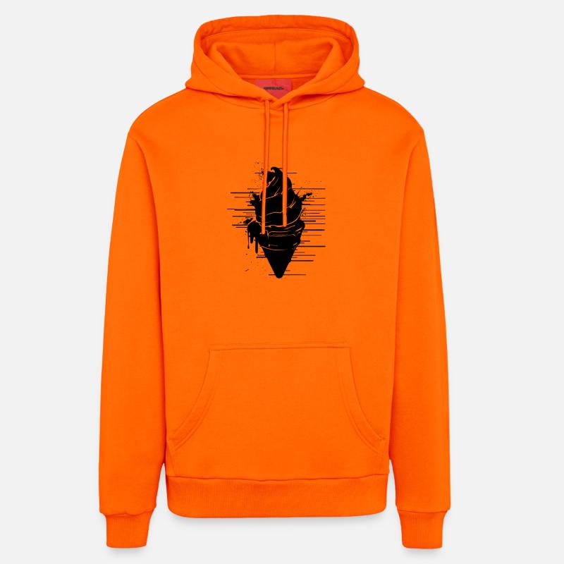Dessin de crème glacée - Sweat à capuche bio décontracté fabriqué en UE - SUNSET ORANGE