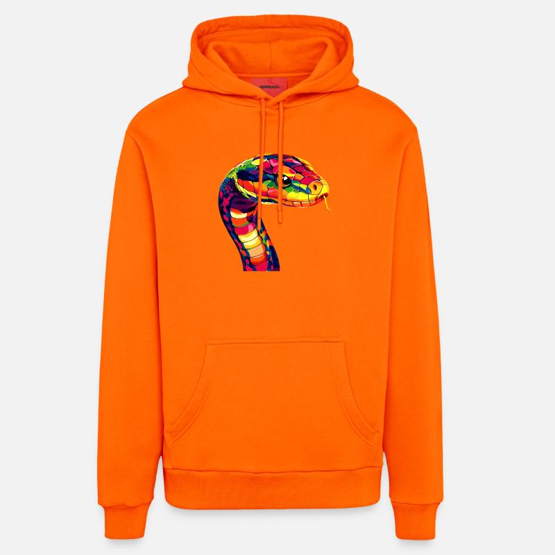 Schlange Python Kobra Mamba Klapperschlange Snake - Organic Relaxed Hoodie Made in EU - SUNSET ORANGE