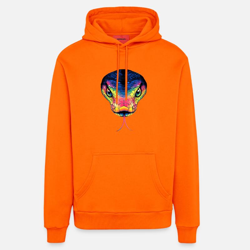 Schlange Python Kobra Mamba Klapperschlange Snake - Organic Relaxed Hoodie Made in EU - SUNSET ORANGE