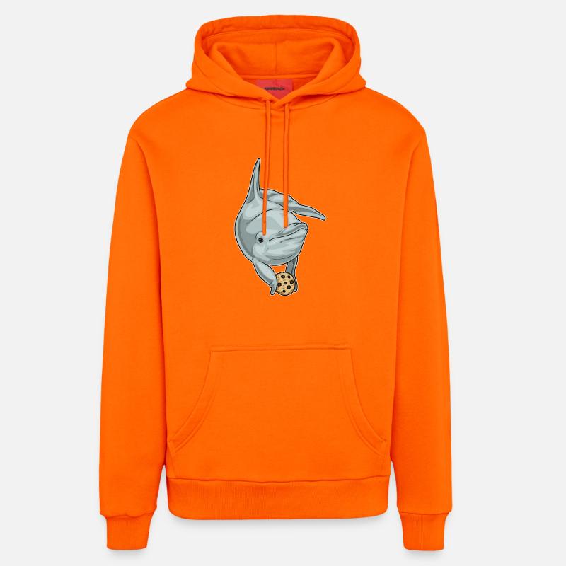Biscuit dauphin - Sweat à capuche bio décontracté fabriqué en UE - SUNSET ORANGE